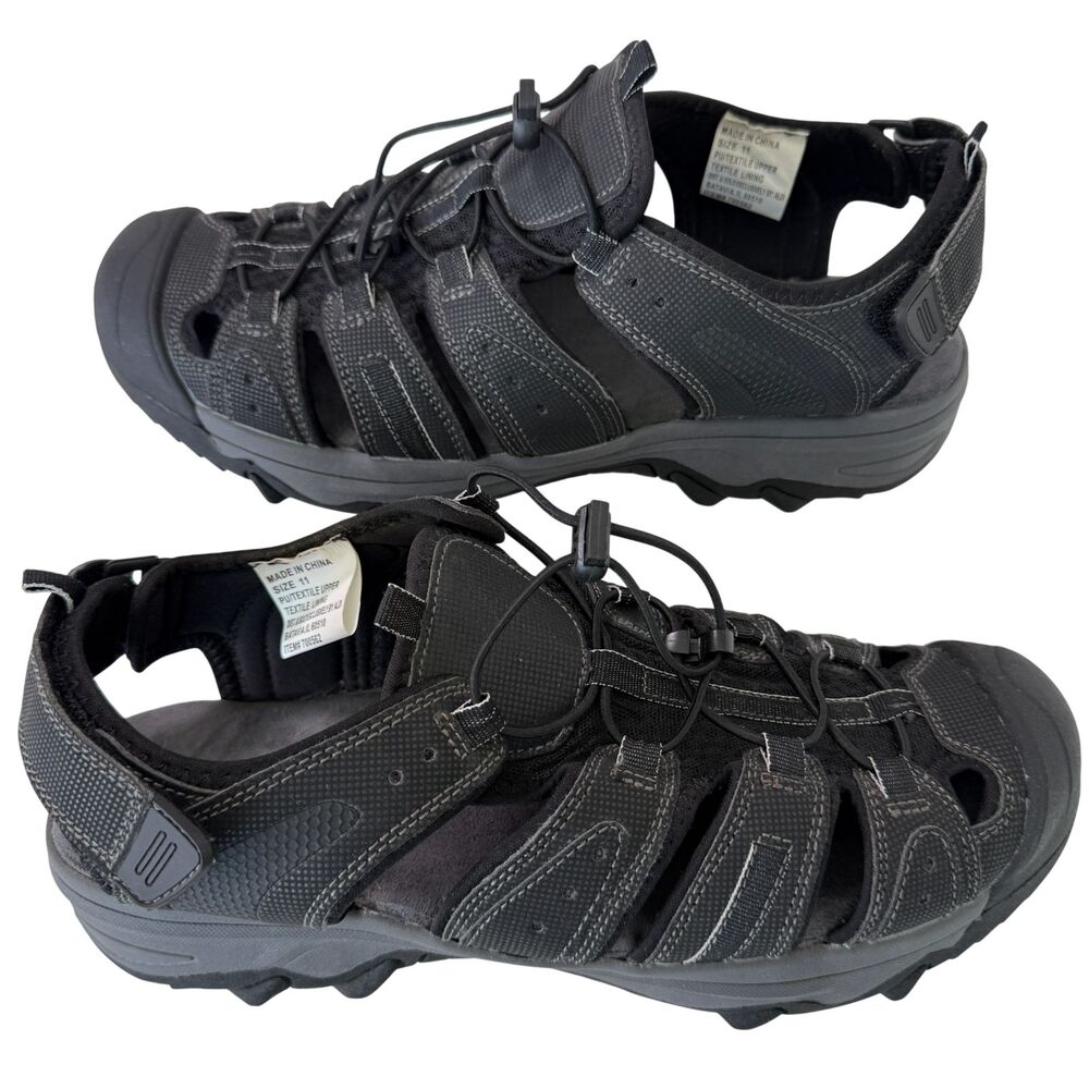 Men's Adventuridge Trekking Sandles  Black/Charcoal Gray Size 11